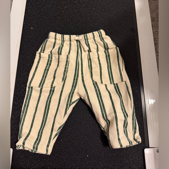 Zara Other - Zara Kids Cream and Green Striped Joggers